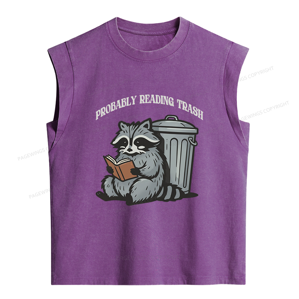 Pagewing Probably Reading Trash Women's Washed Tank Top