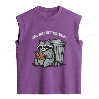 Pagewing Probably Reading Trash Women's Washed Tank Top