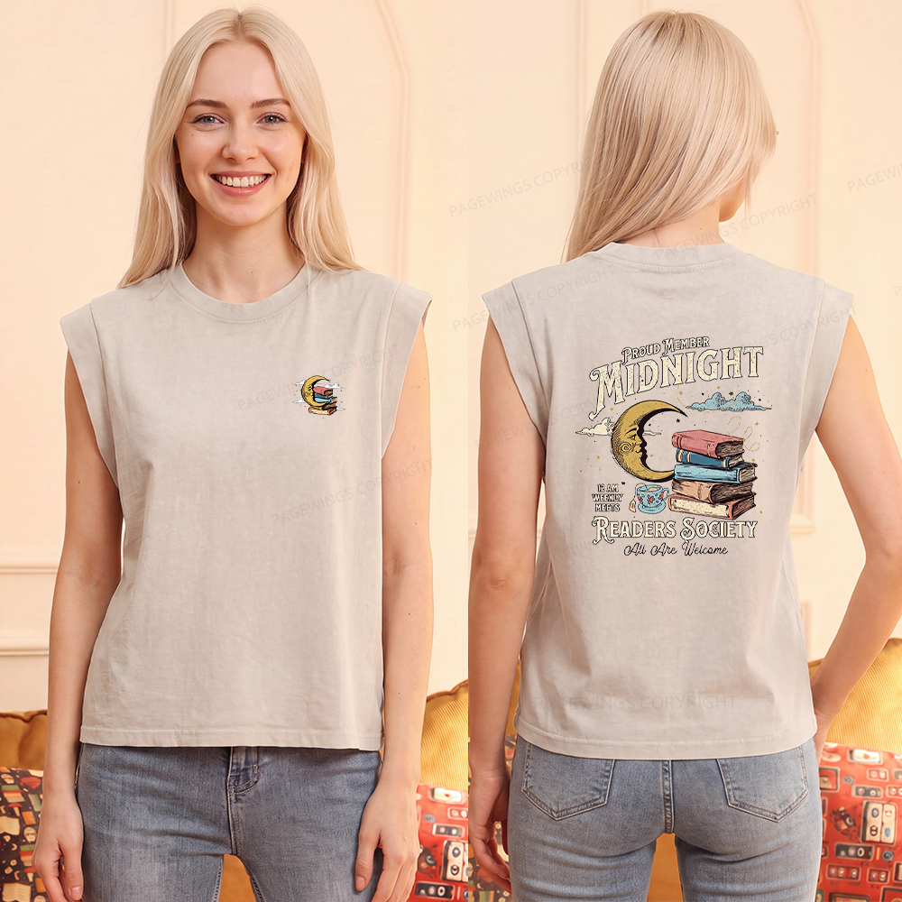 Pagewings Midnight Readers Society Women's Washed Tank Top
