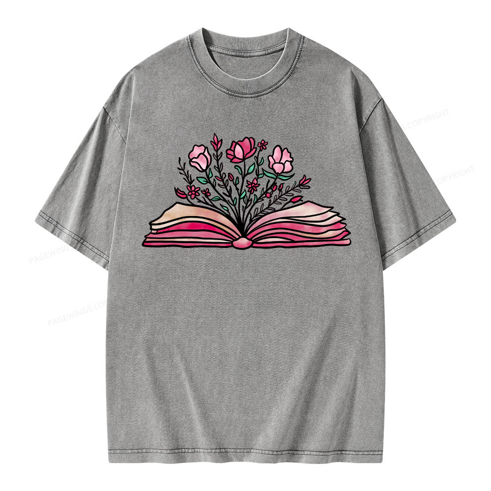 Pagewings Booktrovert Definition Funny Book Lover Png Unisex Washed T-shirt