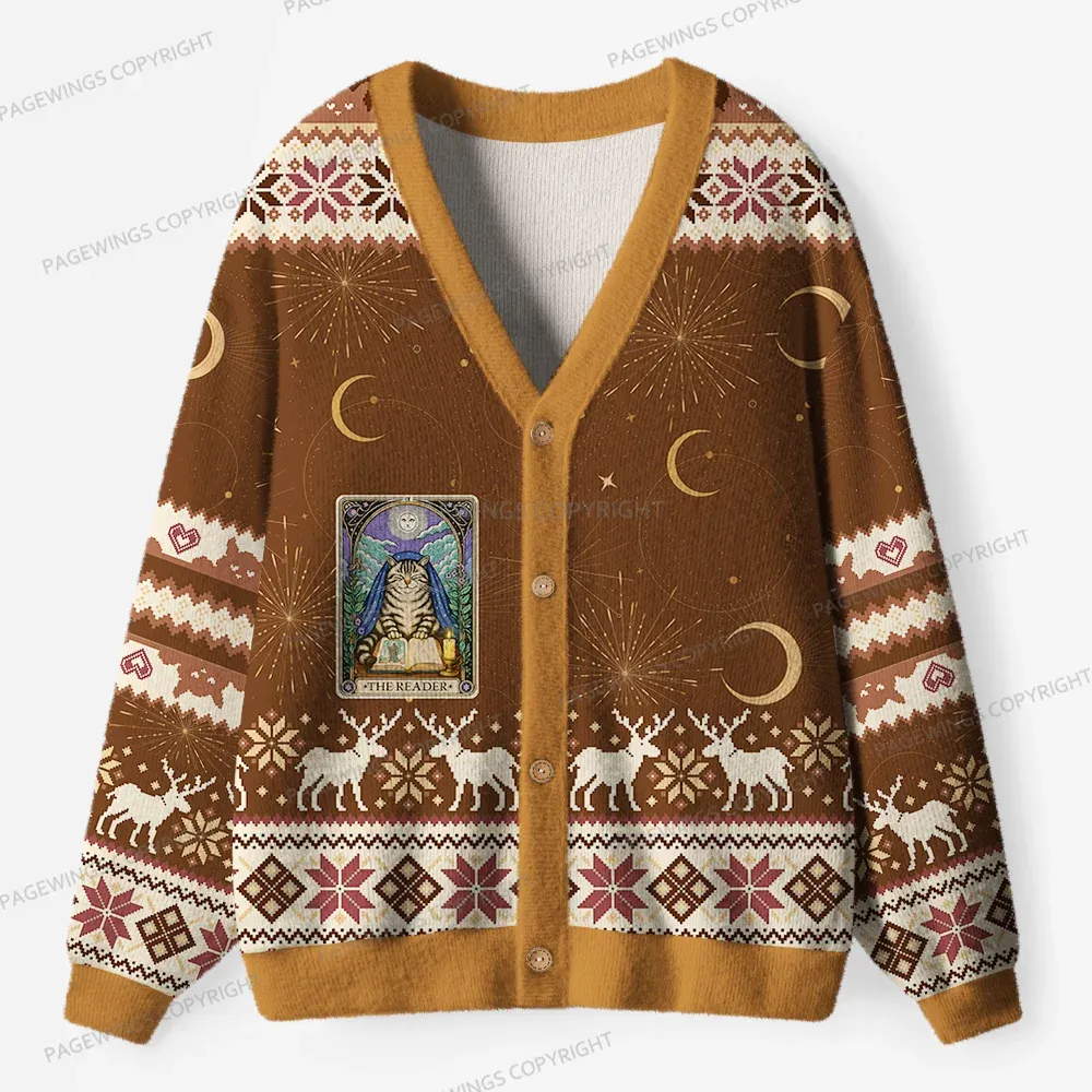 Pagewings The Reader Unisex Ugly Cardigan Sweaters