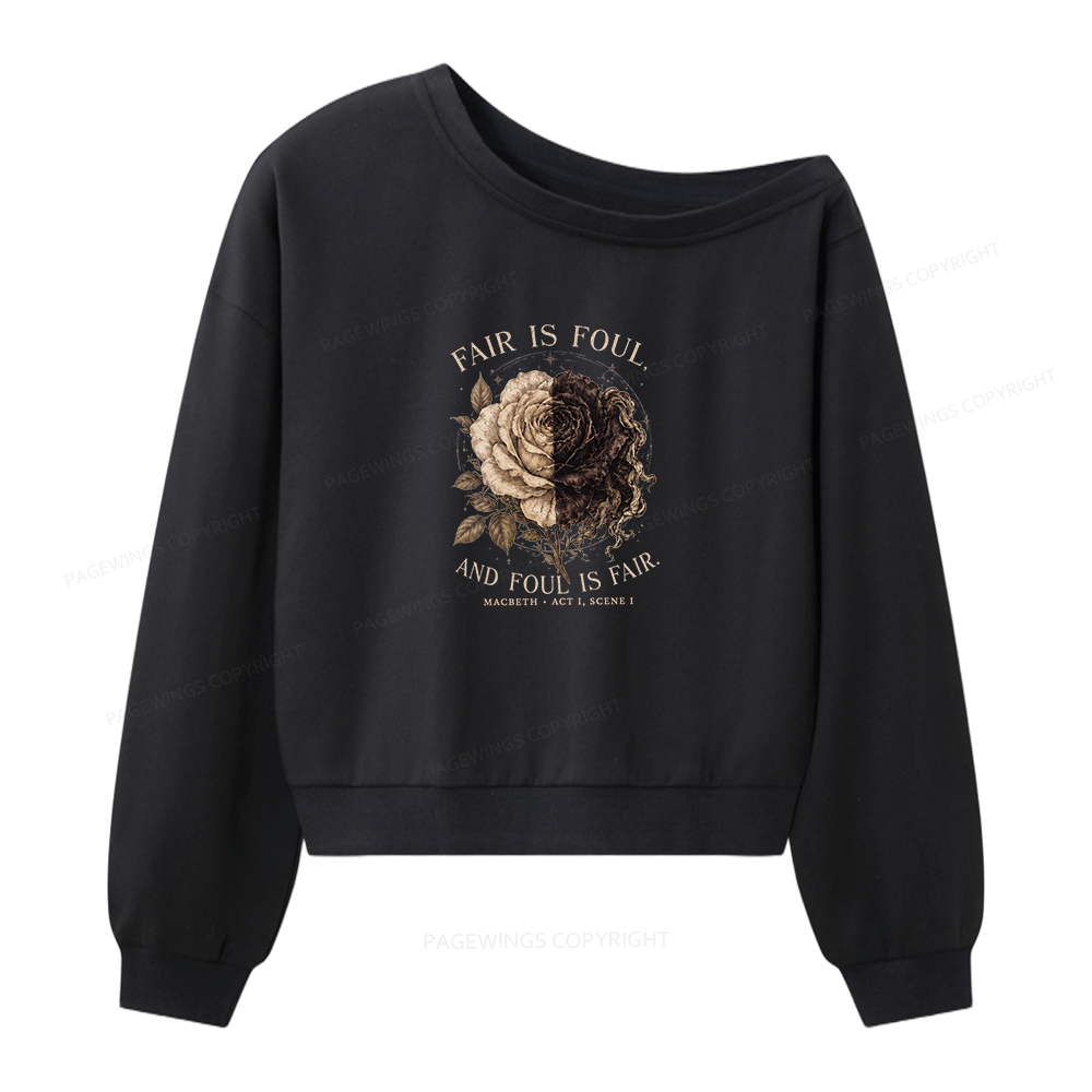 Pagewings Shakespeare Bookish Women Off Shoulder Sweatshirt