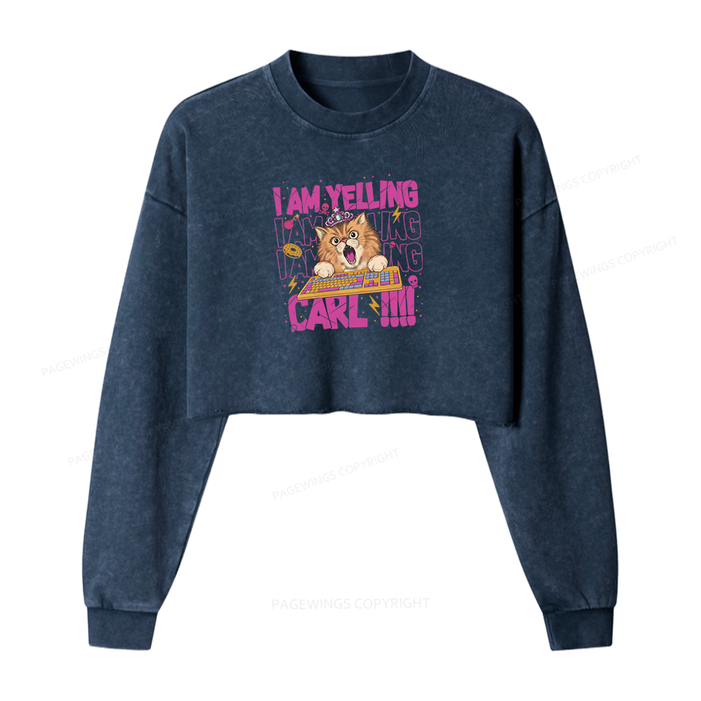 Pagewings Sci-Fi Novel Lover Washed Crop Sweatshirt