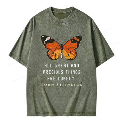 Pagewings All Great and Precious Things are Lonely Unisex Washed T-shirt