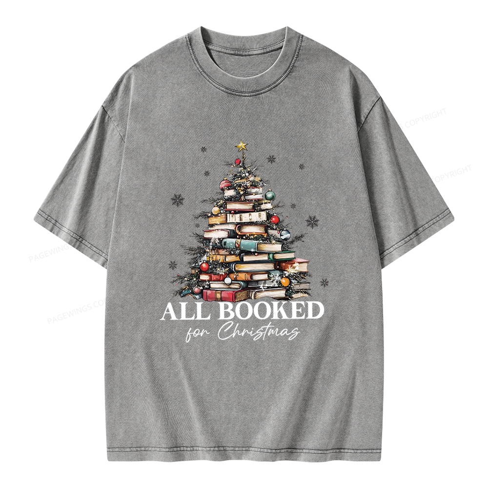 Pagewings All booked for Christmas Unisex Washed T-shirt