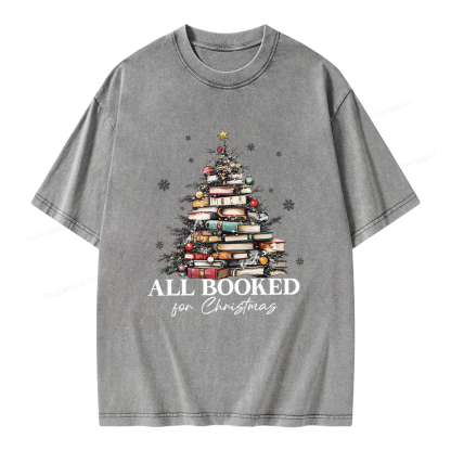 Pagewings All booked for Christmas Unisex Washed T-shirt