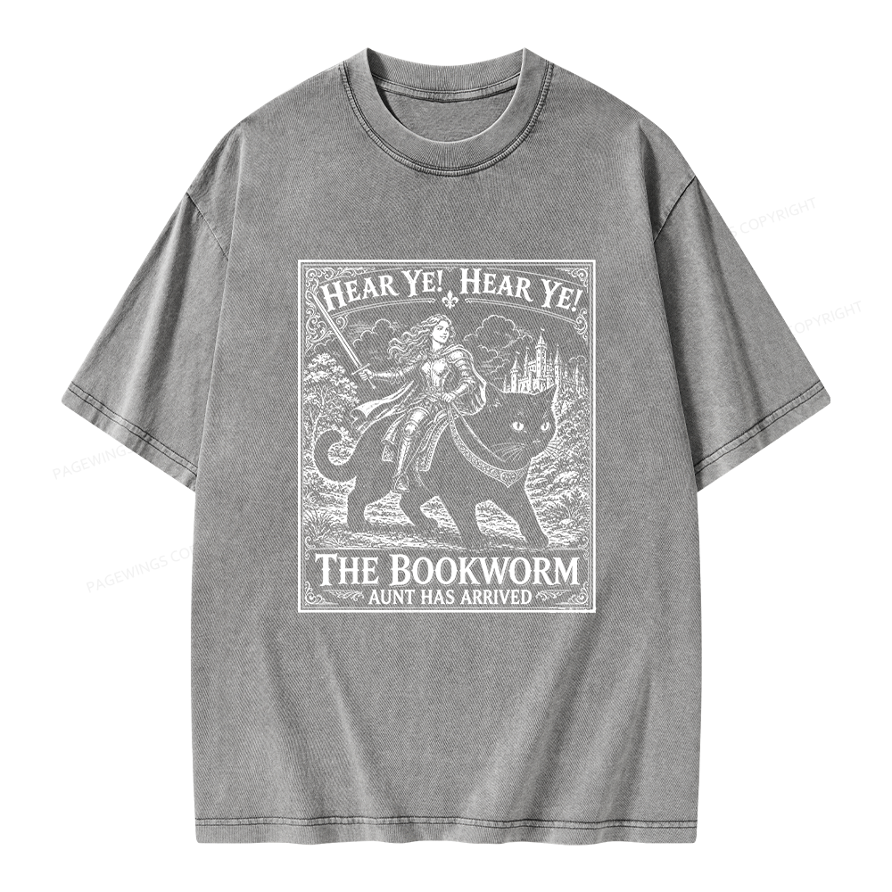 Pagewings Bookworm Knight Riding Unisex Washed T-shirt