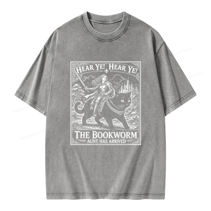 Pagewings Bookworm Knight Riding Unisex Washed T-shirt