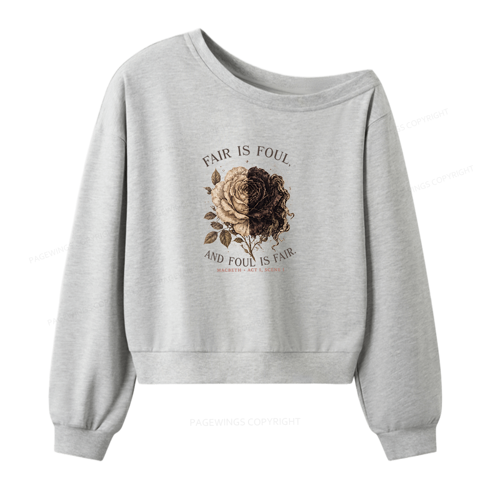 Pagewings Shakespeare Bookish Women Off Shoulder Sweatshirt
