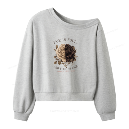 Pagewings Shakespeare Bookish Women Off Shoulder Sweatshirt