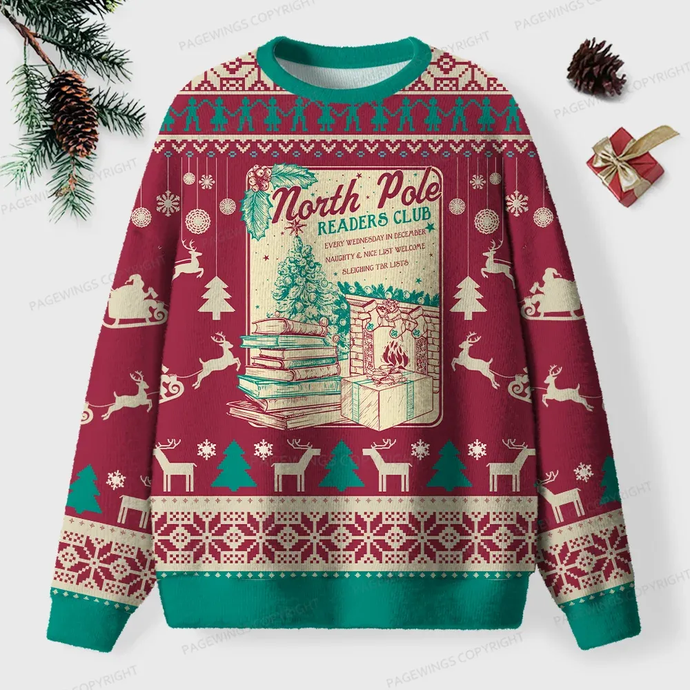 Pagewings North Pole Readers Club Unisex Ugly Sweatshirt