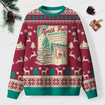 Pagewings North Pole Readers Club Unisex Ugly Knit Sweatshirt