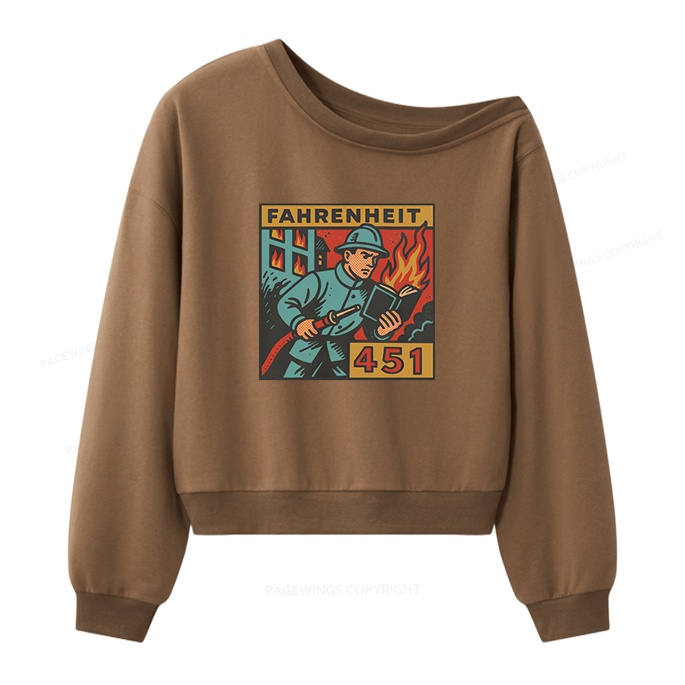 Pagewings Literature 451 Women Off Shoulder Sweatshirt