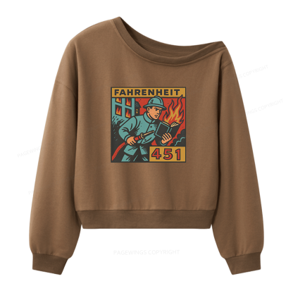 Pagewings Literature 451 Women Off Shoulder Sweatshirt