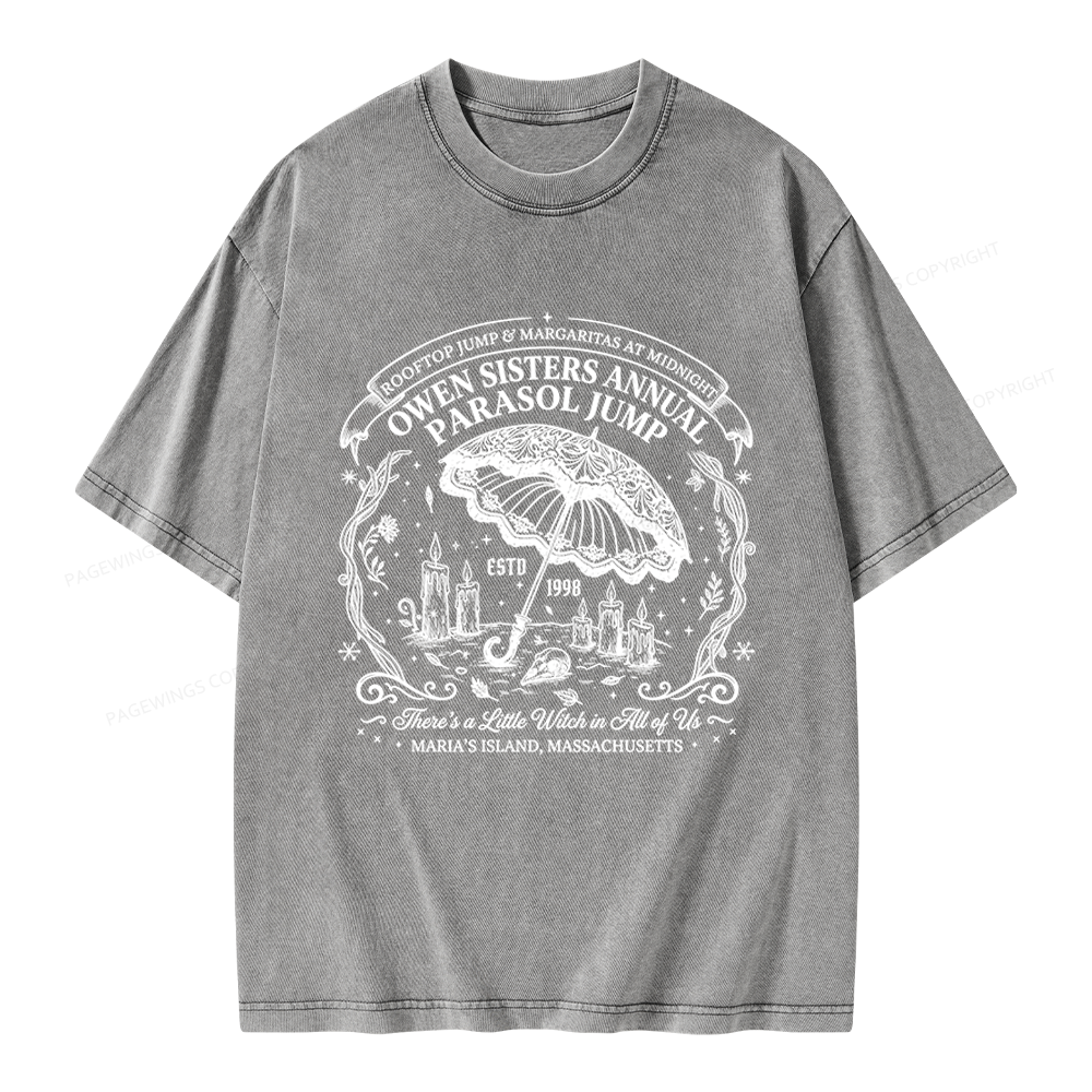 Pagewings Fantasy Halloween Book Lover Unisex Washed T-shirt
