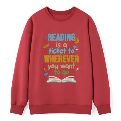 Pagewings Reading Is A Ticket Unisex Classic Sweatshirt