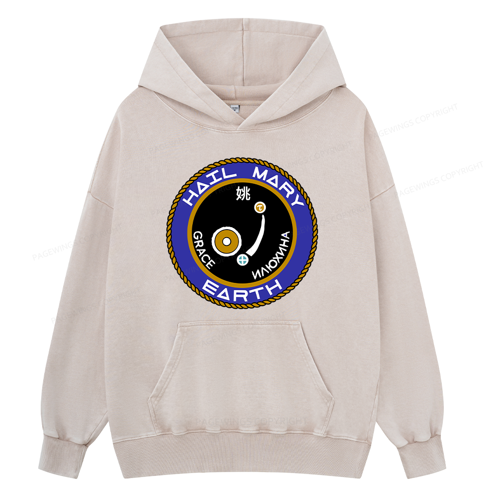 Pagewings Mission Patch Unisex Washed Hoodie