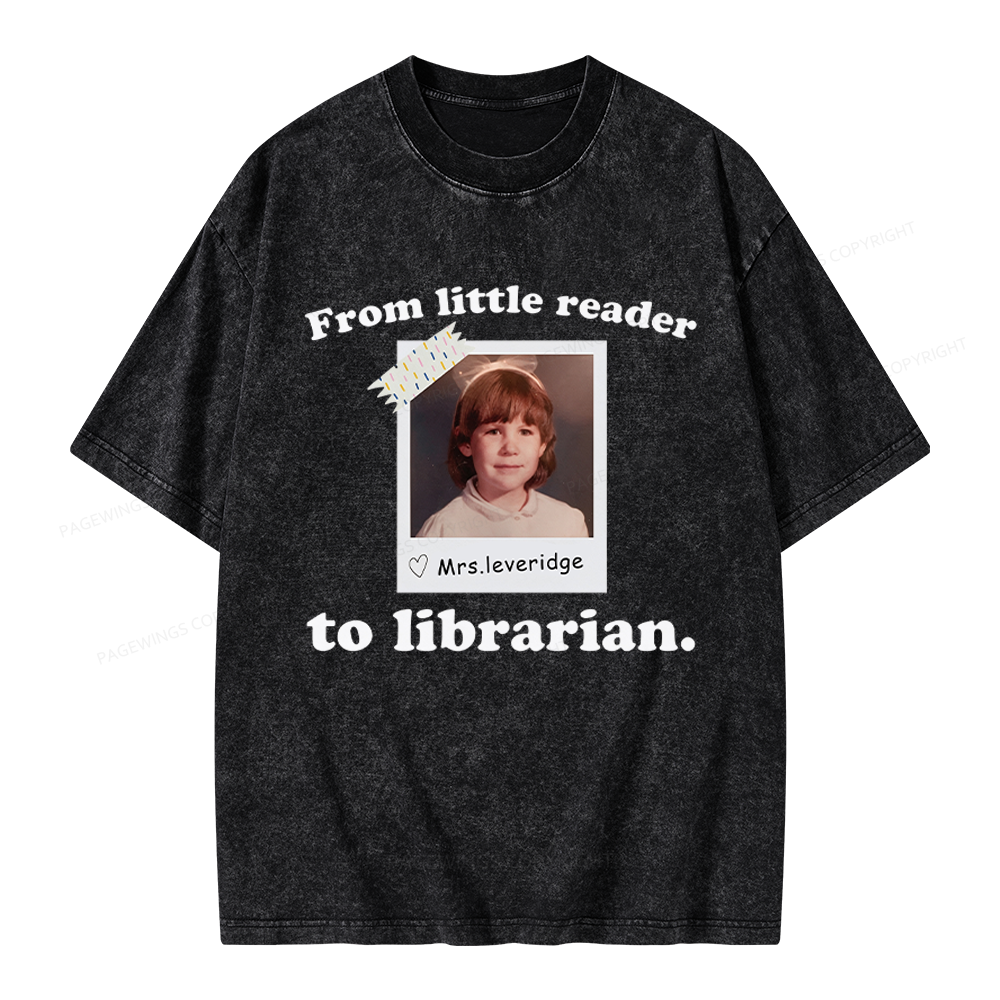 Pagewings Personalized Photo From Little Reader Unisex Washed T-shirt