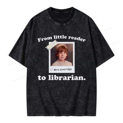 Pagewings Personalized Photo From Little Reader Unisex Washed T-shirt