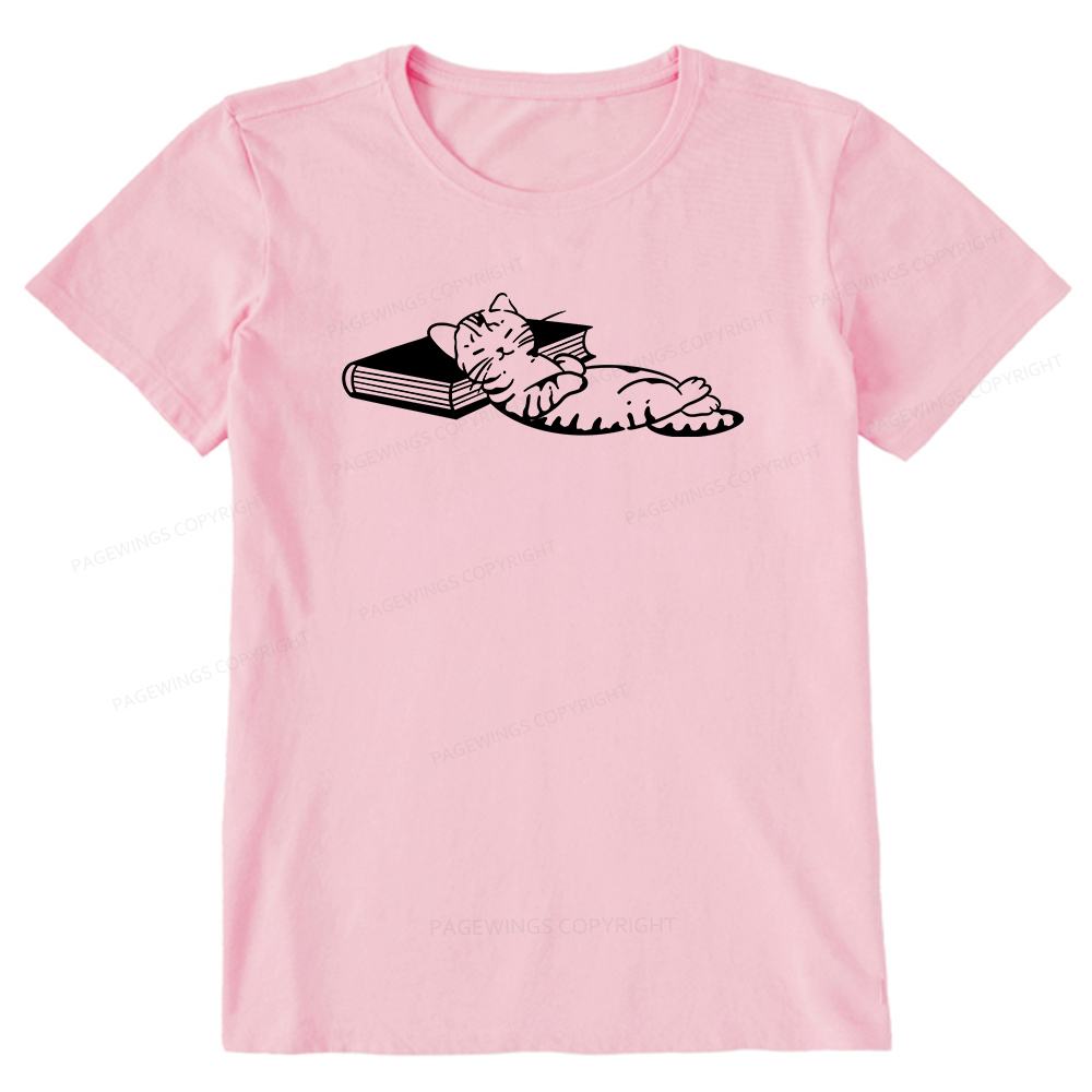 Pagewings A Cat Sleeping On The Book Unisex Classic T-shirt