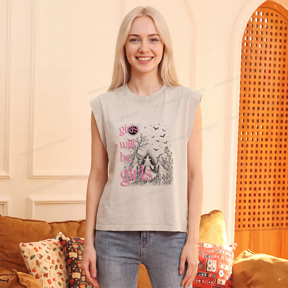 Pagewings Girls Will Be Girls Women's Washed Tank Top
