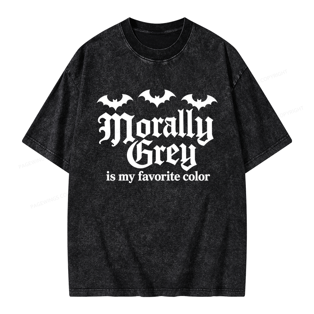 Pagewings Morally Grey Unisex Washed T-shirt