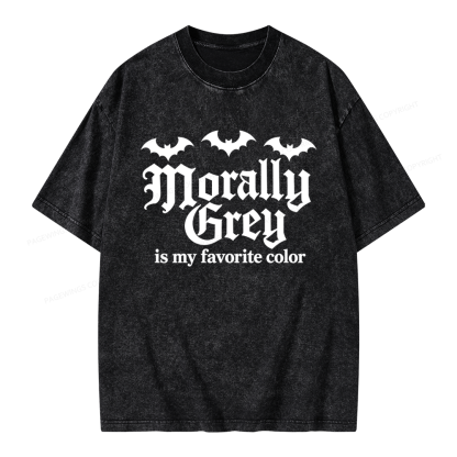 Pagewings Morally Grey Unisex Washed T-shirt