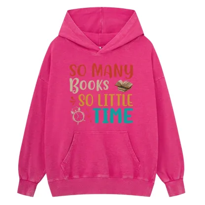 Pagewings So Many Books So Little Time Unisex Washed Hoodie