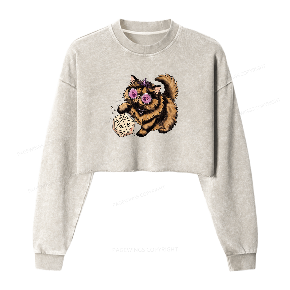 Pagewings Sci Fi Bookish Washed Crop Sweatshirt