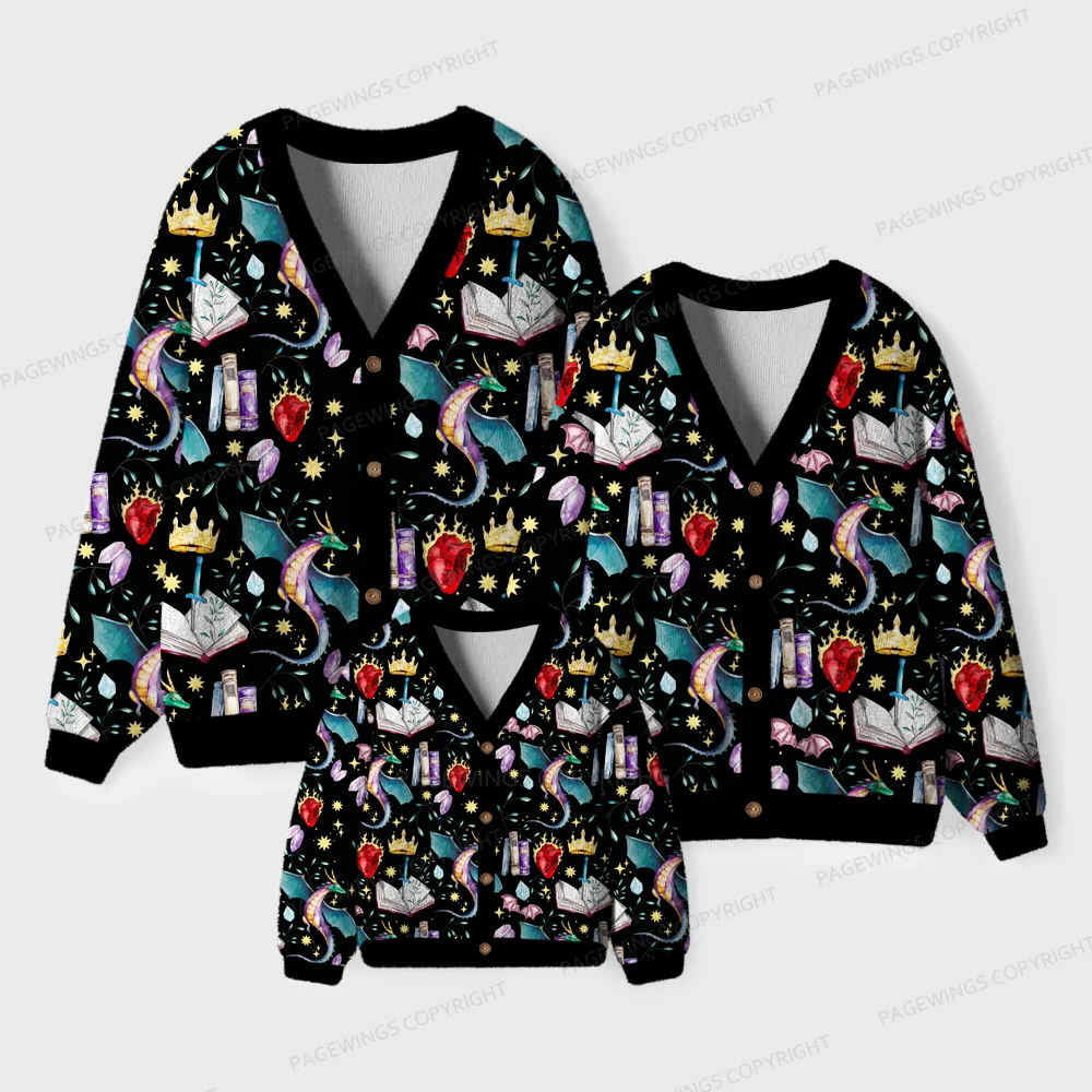 Pagewings Fantasy Reader Unisex Ugly Cardigan Sweaters