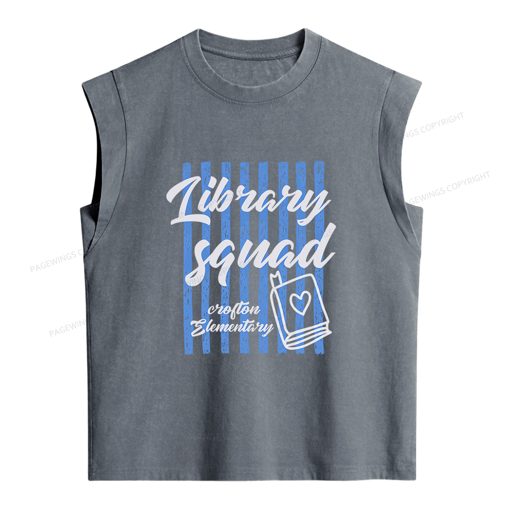 Pagewing Personalized Librarian Women's Washed Tank Top