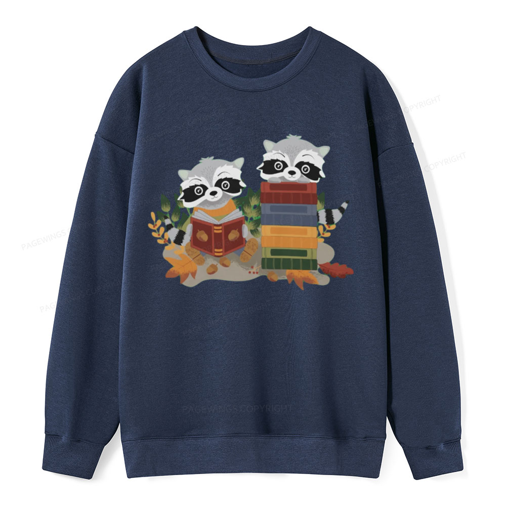 Pagewings Two Raccoons with Books Unisex Classic Sweatshirt