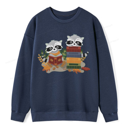 Pagewings Two Raccoons with Books Unisex Classic Sweatshirt