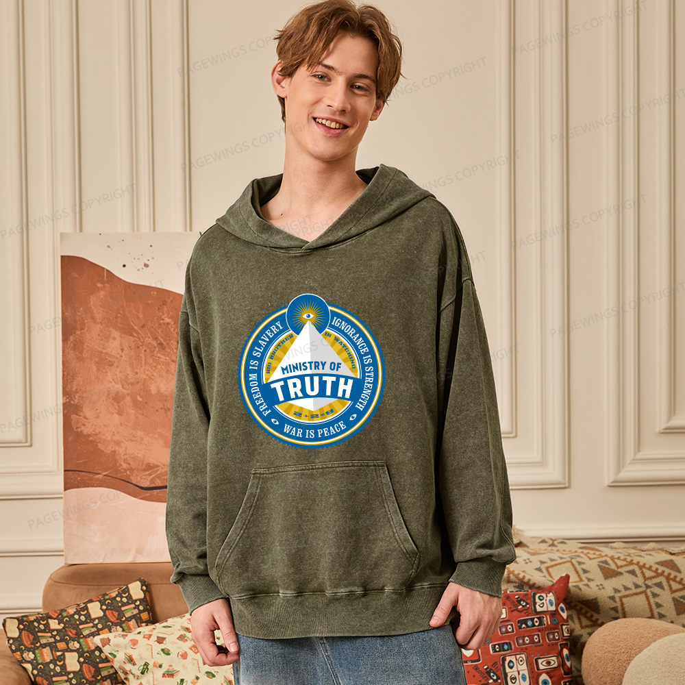 Pagewings Ministry of Truth Unisex Washed Hoodie