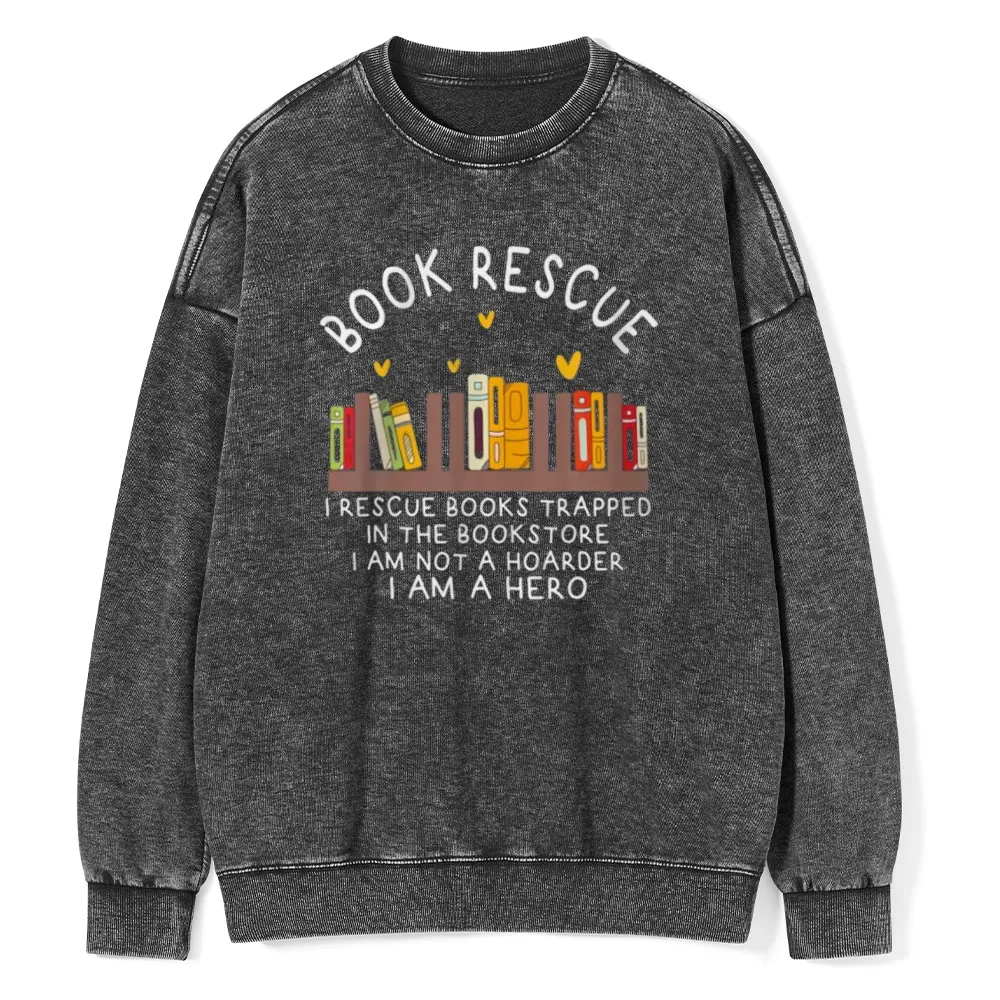 Pagewings Book Rescue Unisex Washed Sweatshirt
