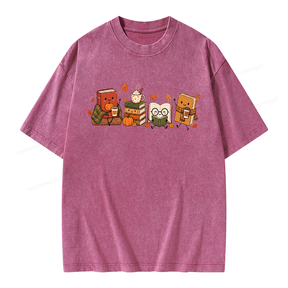 Pagewings Cozy Book Lover Unisex Washed T-shirt