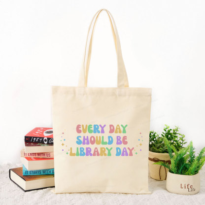 Pagewing Every Day Should Be Library Day Tote Bag