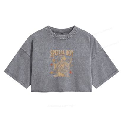 Pagewings Sci Fi Bookish Women's Washed Cropped T-shirt