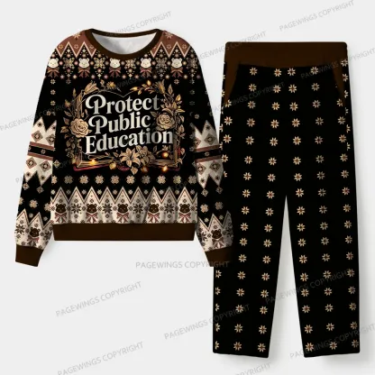 Pagewings Protect Public Education Unisex Flannel Pajama Set