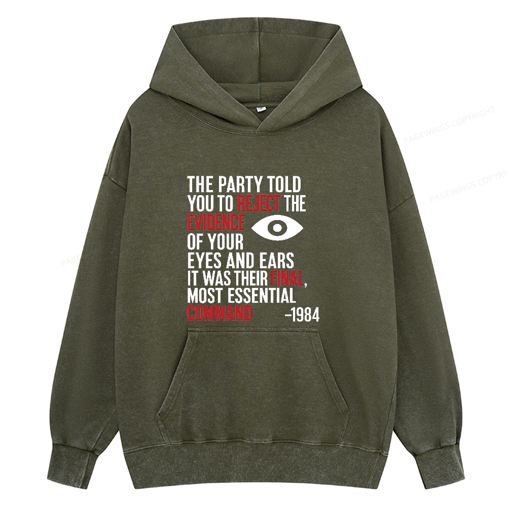 Pagewings Dystopia Quote Unisex Washed Hoodie