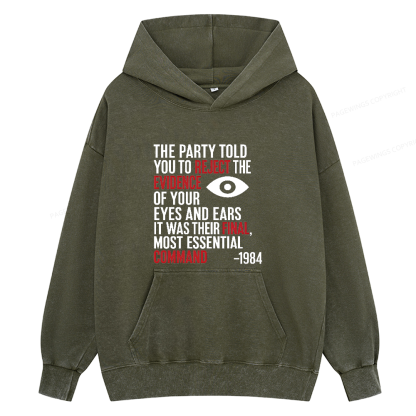 Pagewings Dystopia Quote Unisex Washed Hoodie