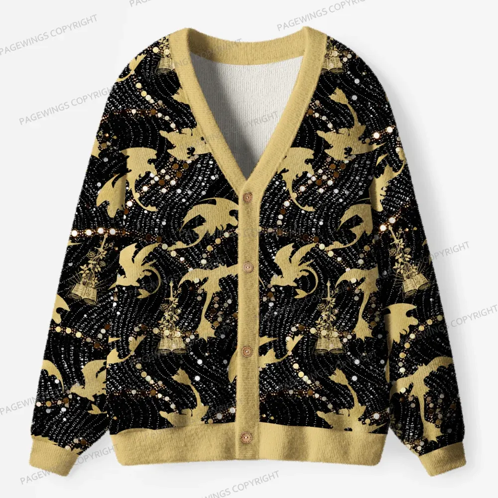 Pagewings Fantasy Book Lover Unisex Ugly Cardigan Sweaters