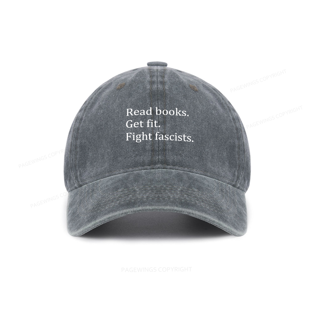 Pagewings Read Books Get Fit Fight Fascists Washed Cap