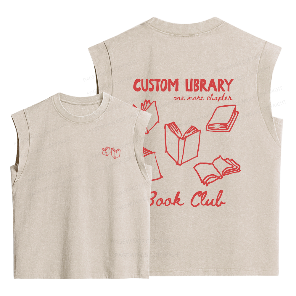 Pagewings Personalized Library Book Club Women's Washed Tank Top