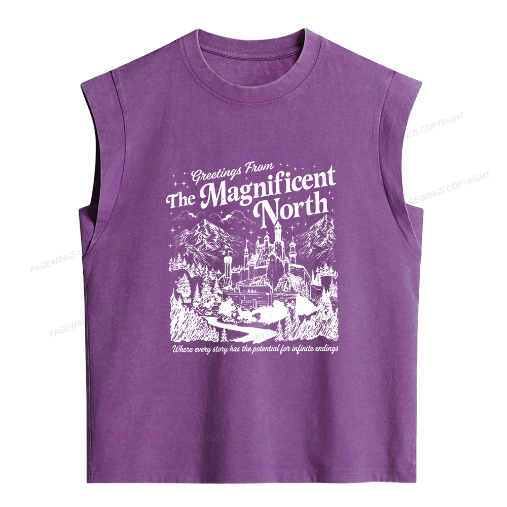 Pagewings Haunted Library Women's Washed Tank Top