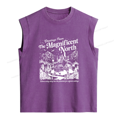 Pagewings Haunted Library Women's Washed Tank Top