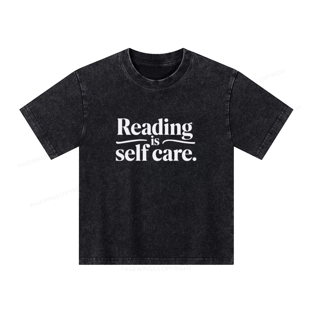 Pagewings Reading Self Care Unisex Tee Unisex Kids Washed T-shirt