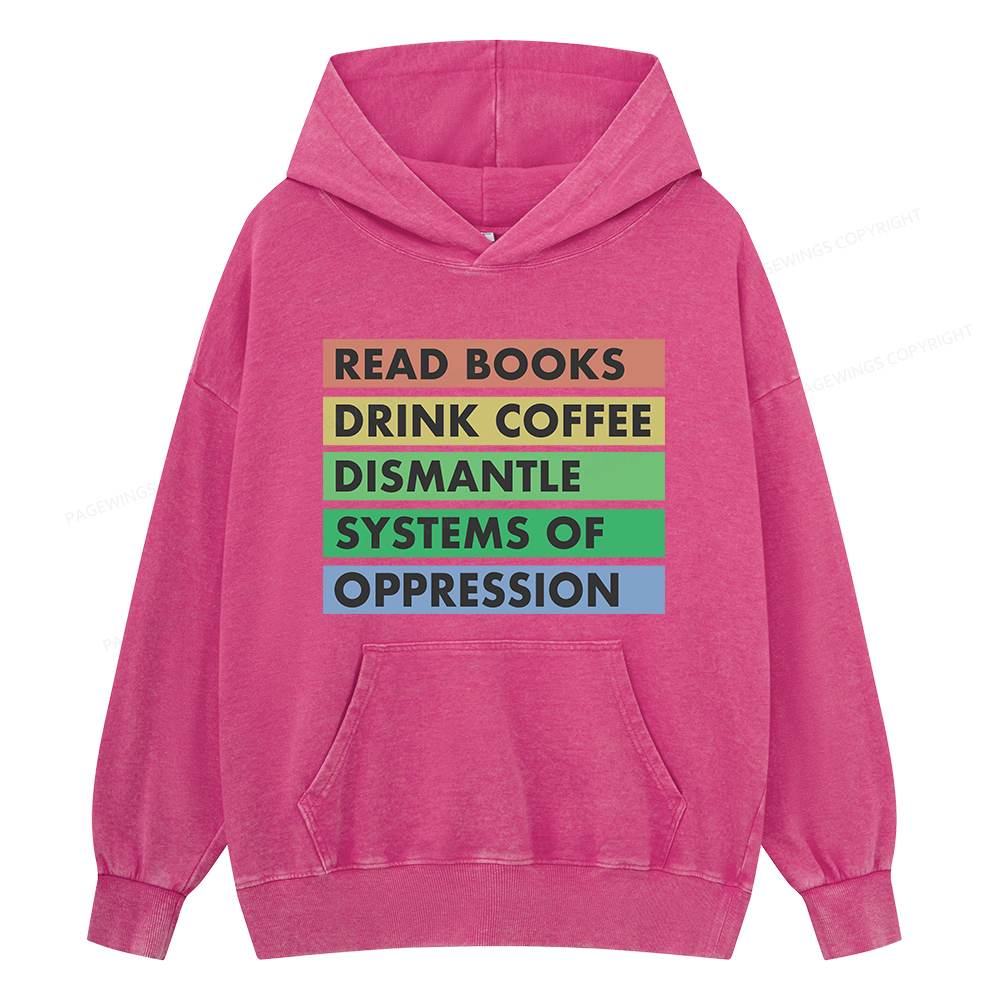 Pagewings Read Books Unisex Washed Hoodie