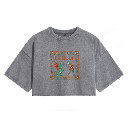 Pagewings Le Boop Women's Washed Cropped T-shirt
