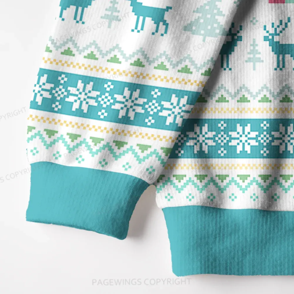 Pagewings Christmas Book Tree Unisex Ugly Knit Sweatshirt